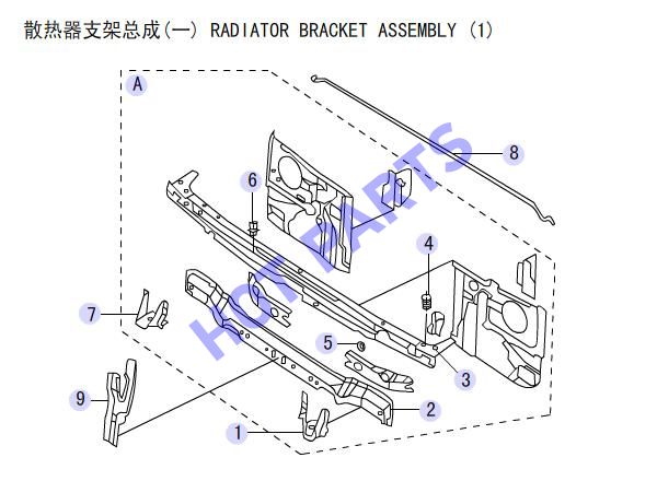 RADIATOR BRACKET ASSEMBLY (1)
